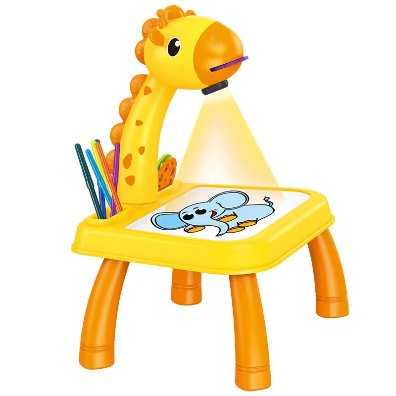 3-in-1 Giraffe LED Projector Drawing Table for Kids – Learning, Art &amp; Fun in One Creative Station