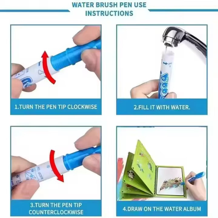 Magic Water Drawing Book – Reusable Kids Painting &amp; Learning Activity Book
