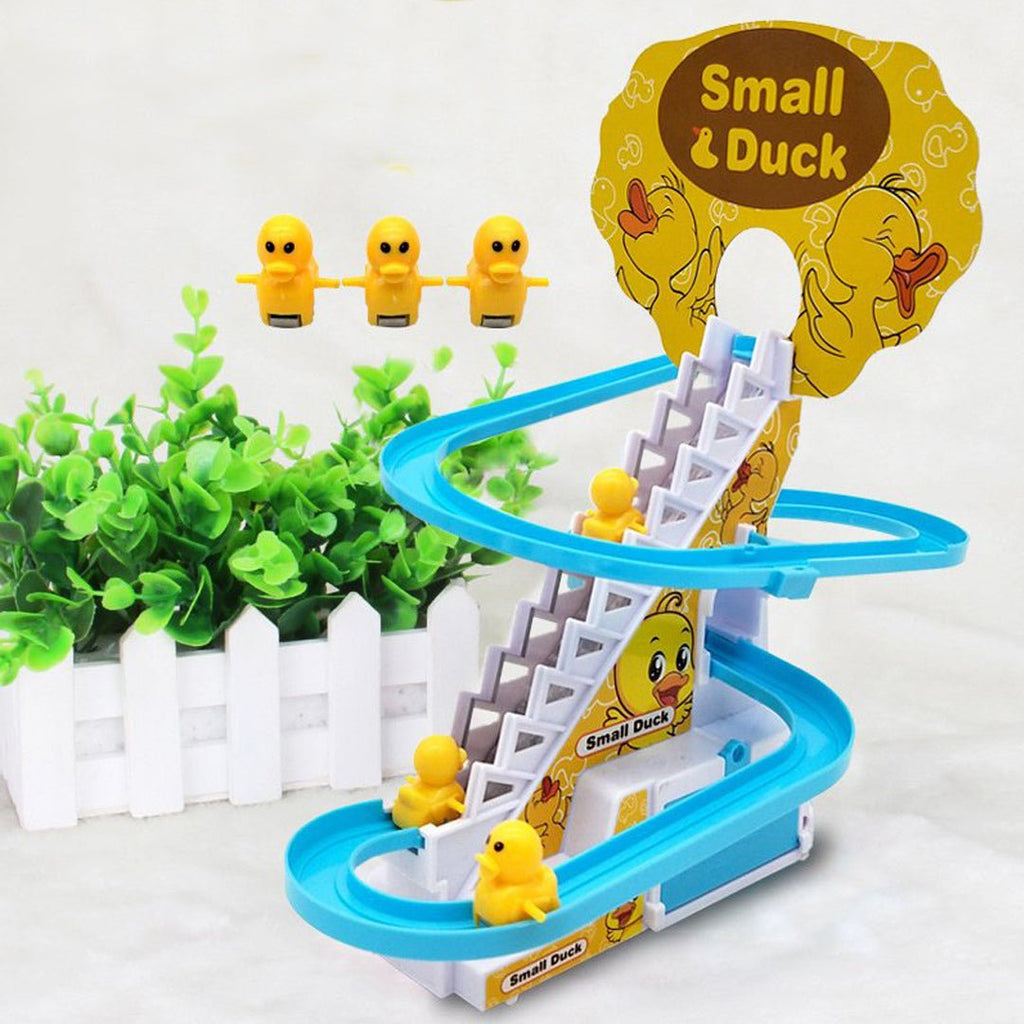 Duck Climbing Stairs Toy for Kids with Lights &amp; Music – Fun Moving Stair-Climbing Action Toy