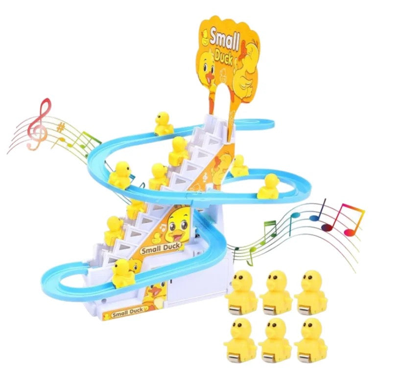 Duck Climbing Stairs Toy for Kids with Lights &amp; Music – Fun Moving Stair-Climbing Action Toy