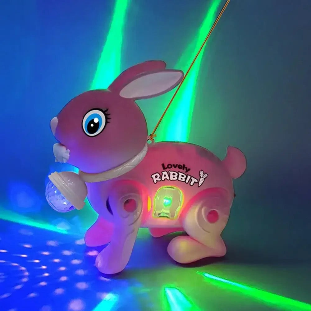 Electric Bunny Rabbit Walking Toy – Lights &amp; Music Interactive Pet Toy for Kids