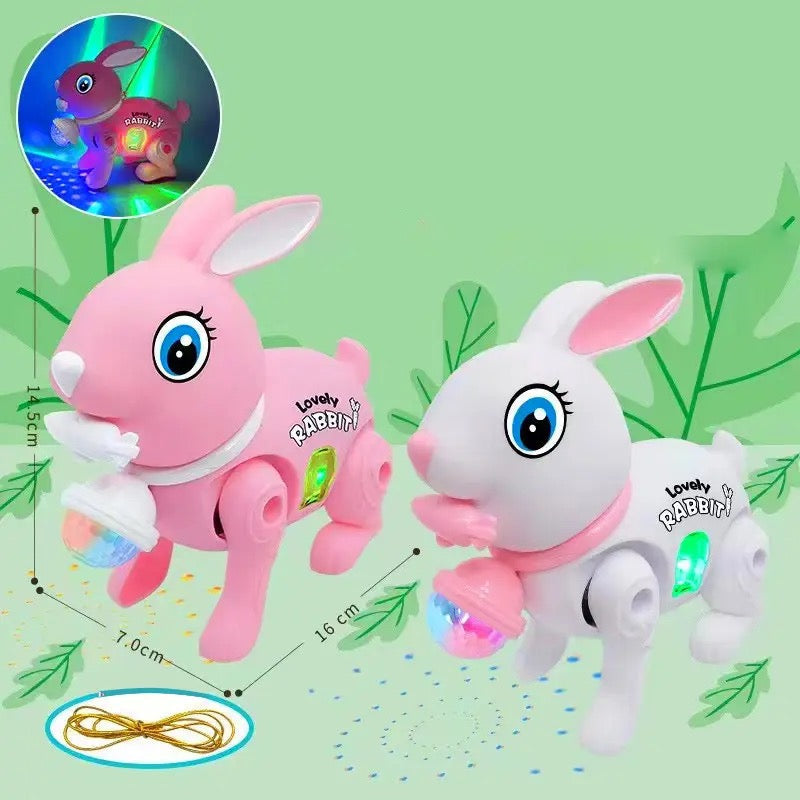 Electric Bunny Rabbit Walking Toy – Lights &amp; Music Interactive Pet Toy for Kids