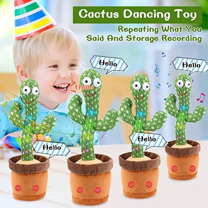 Dancing Cactus Toy – Rechargeable Talking, Singing &amp; Dancing Interactive Toy for Kids