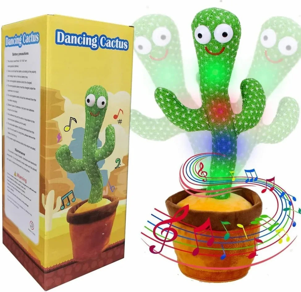 Dancing Cactus Toy – Rechargeable Talking, Singing &amp; Dancing Interactive Toy for Kids