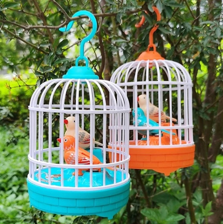 Mini Bird Cage Toy for Kids with Lights &amp; Music – Moving Singing Birds Interactive Toy