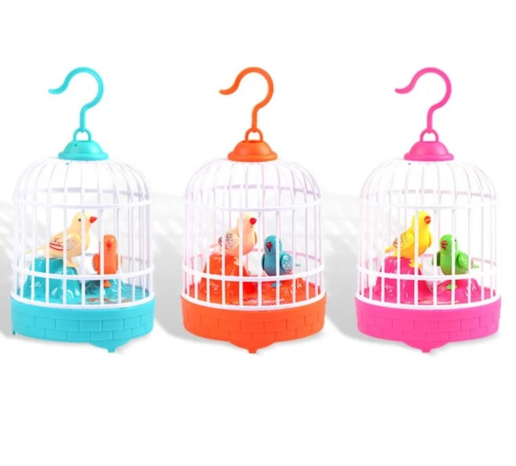 Mini Bird Cage Toy for Kids with Lights &amp; Music – Moving Singing Birds Interactive Toy