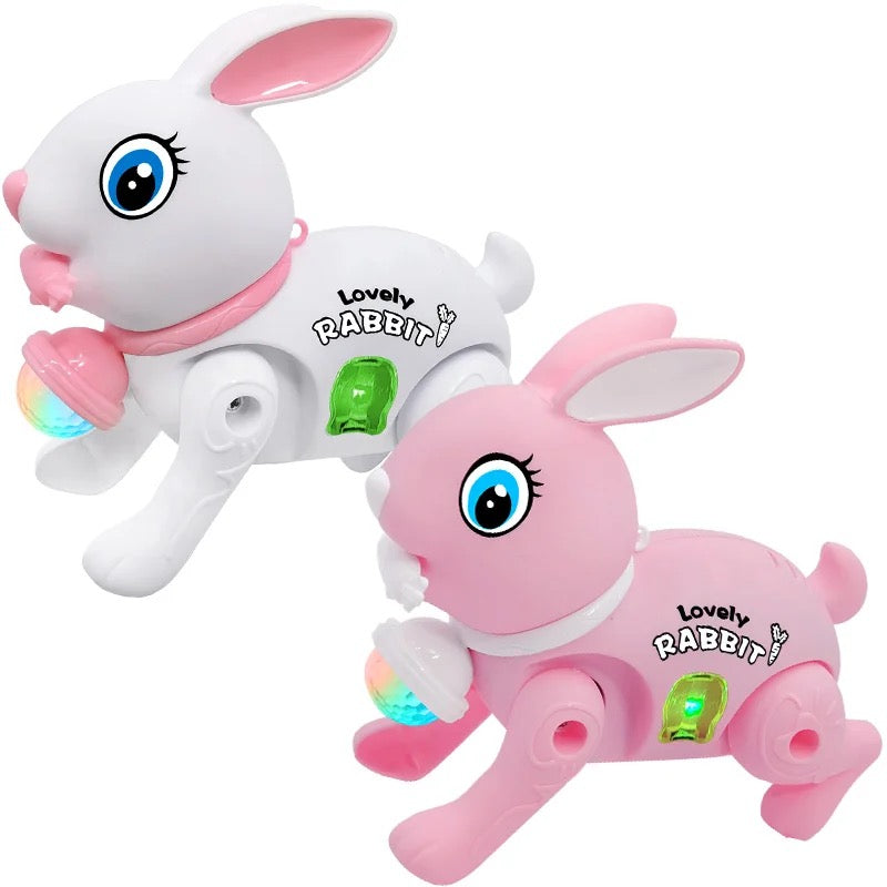 Electric Bunny Rabbit Walking Toy – Lights &amp; Music Interactive Pet Toy for Kids