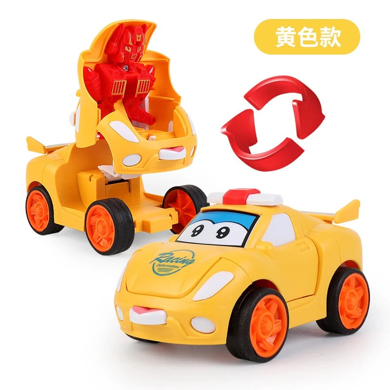 Cartoon Robot Transformer Mini Robot Car – 2-in-1 Transforming Toy for Kids