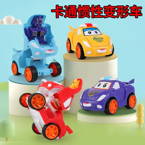 Cartoon Robot Transformer Mini Robot Car – 2-in-1 Transforming Toy for Kids