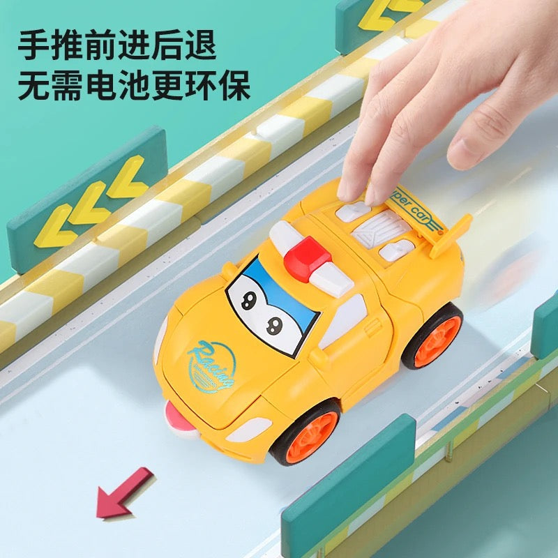 Cartoon Robot Transformer Mini Robot Car – 2-in-1 Transforming Toy for Kids