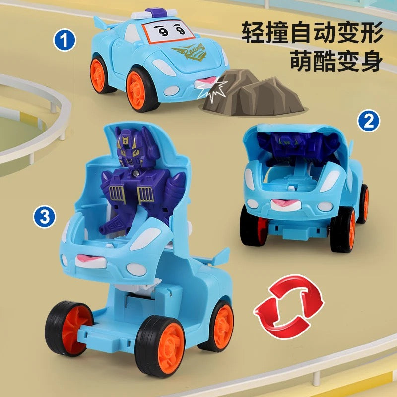 Cartoon Robot Transformer Mini Robot Car – 2-in-1 Transforming Toy for Kids