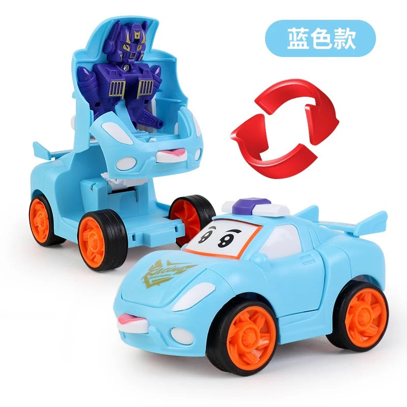 Cartoon Robot Transformer Mini Robot Car – 2-in-1 Transforming Toy for Kids