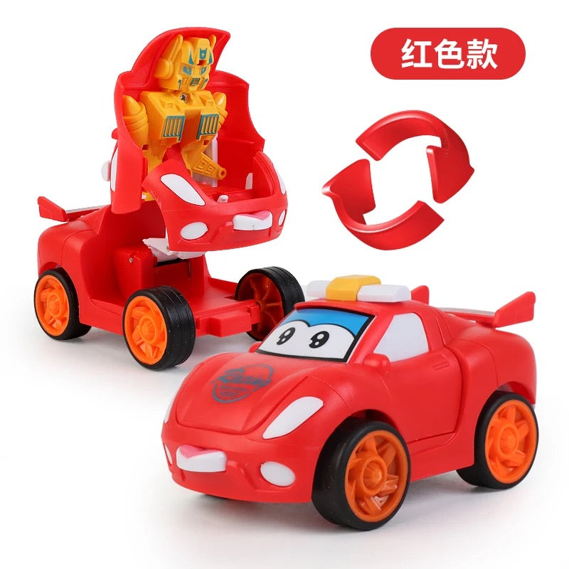 Cartoon Robot Transformer Mini Robot Car – 2-in-1 Transforming Toy for Kids