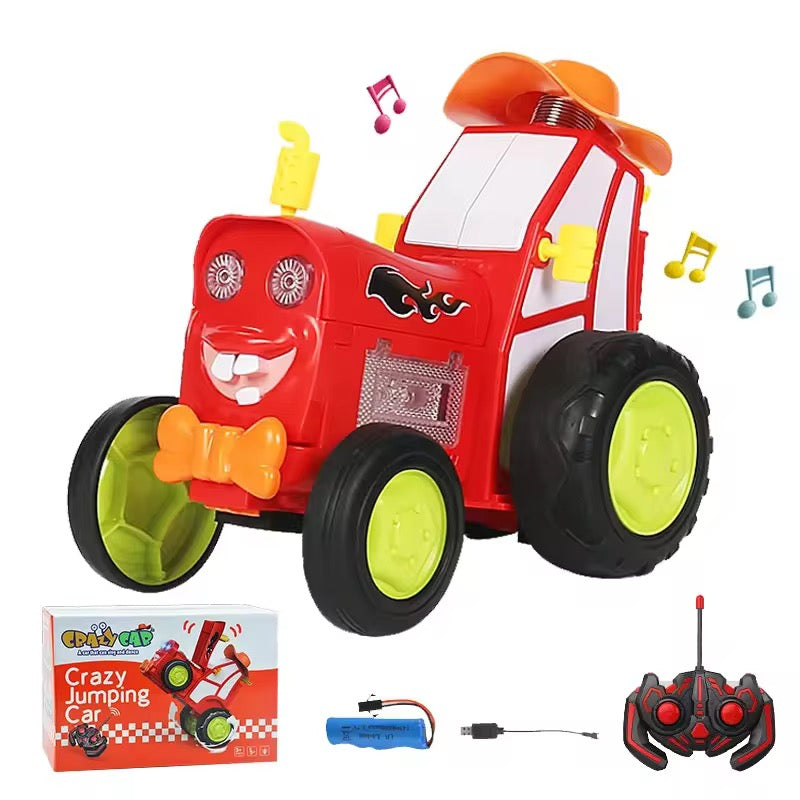 Jumping Tractor Crazy Car – Stunt Bouncing &amp; Music Toy for Kids