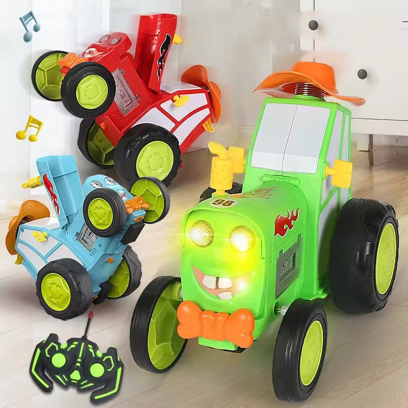 Jumping Tractor Crazy Car – Stunt Bouncing &amp; Music Toy for Kids