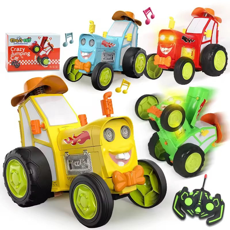 Jumping Tractor Crazy Car – Stunt Bouncing &amp; Music Toy for Kids