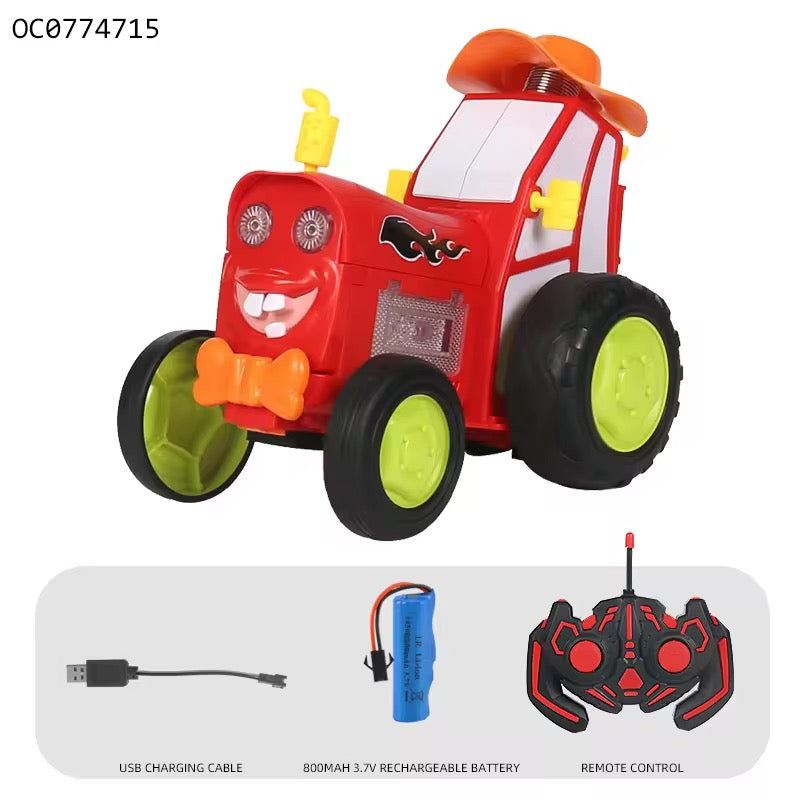 Jumping Tractor Crazy Car – Stunt Bouncing &amp; Music Toy for Kids