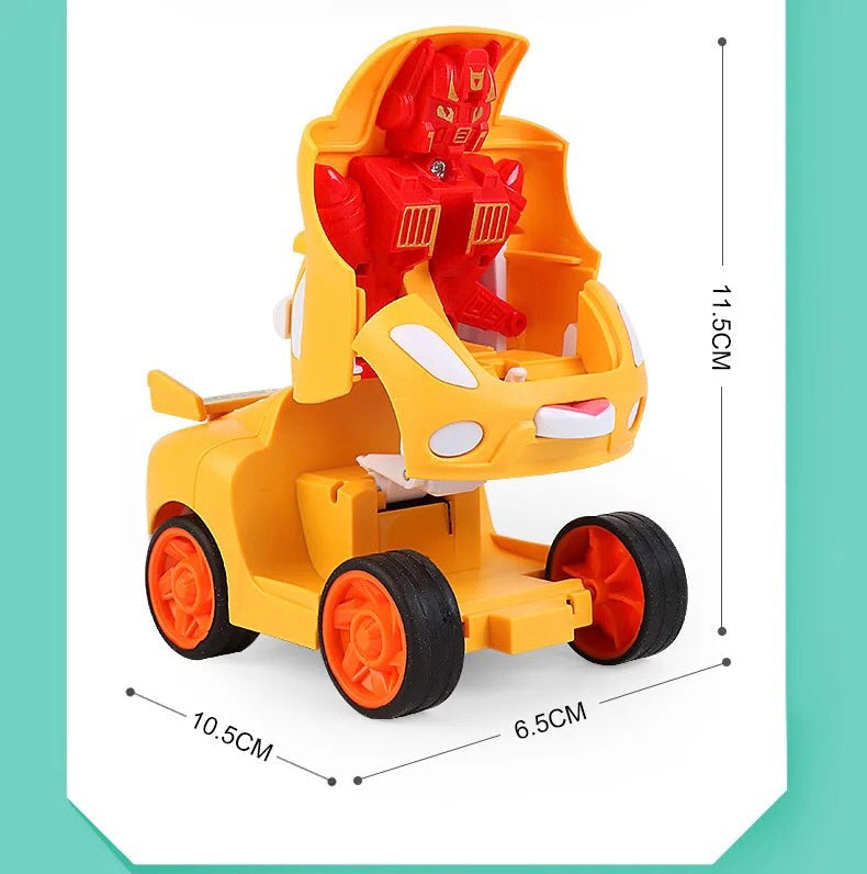 Cartoon Robot Transformer Mini Robot Car – 2-in-1 Transforming Toy for Kids