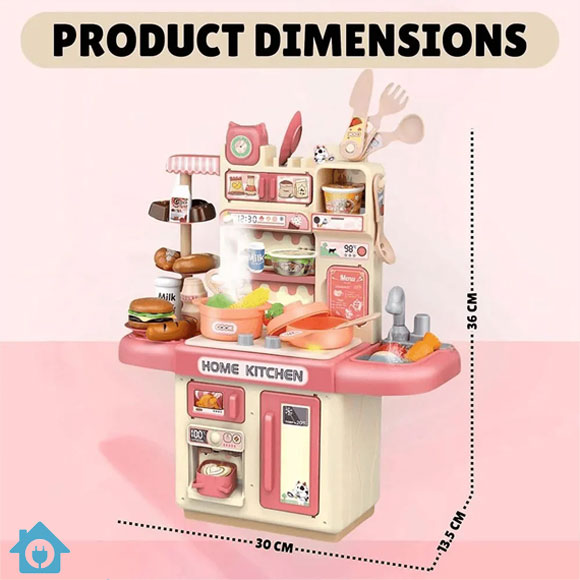 Kids Dream Kitchen Playset with Light & Music - side view