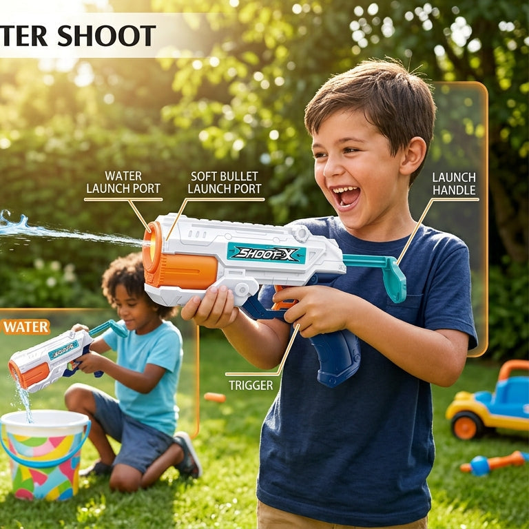 🔫💦 Magic 2-in-1 Shooting & Water Gun – Soft Ball Blaster & Water Shooter Toy for Kids