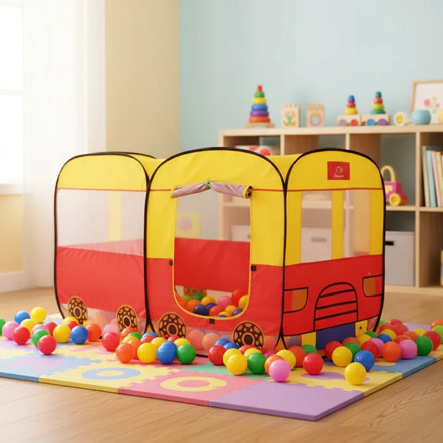 Pop Up House Tent | Bus Style Kids Play Tent Indoor & Outdoor