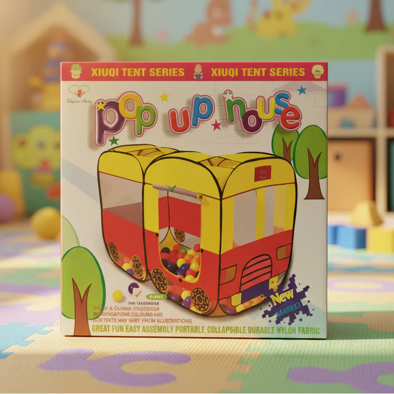Pop Up House Tent | Bus Style Kids Play Tent Indoor & Outdoor