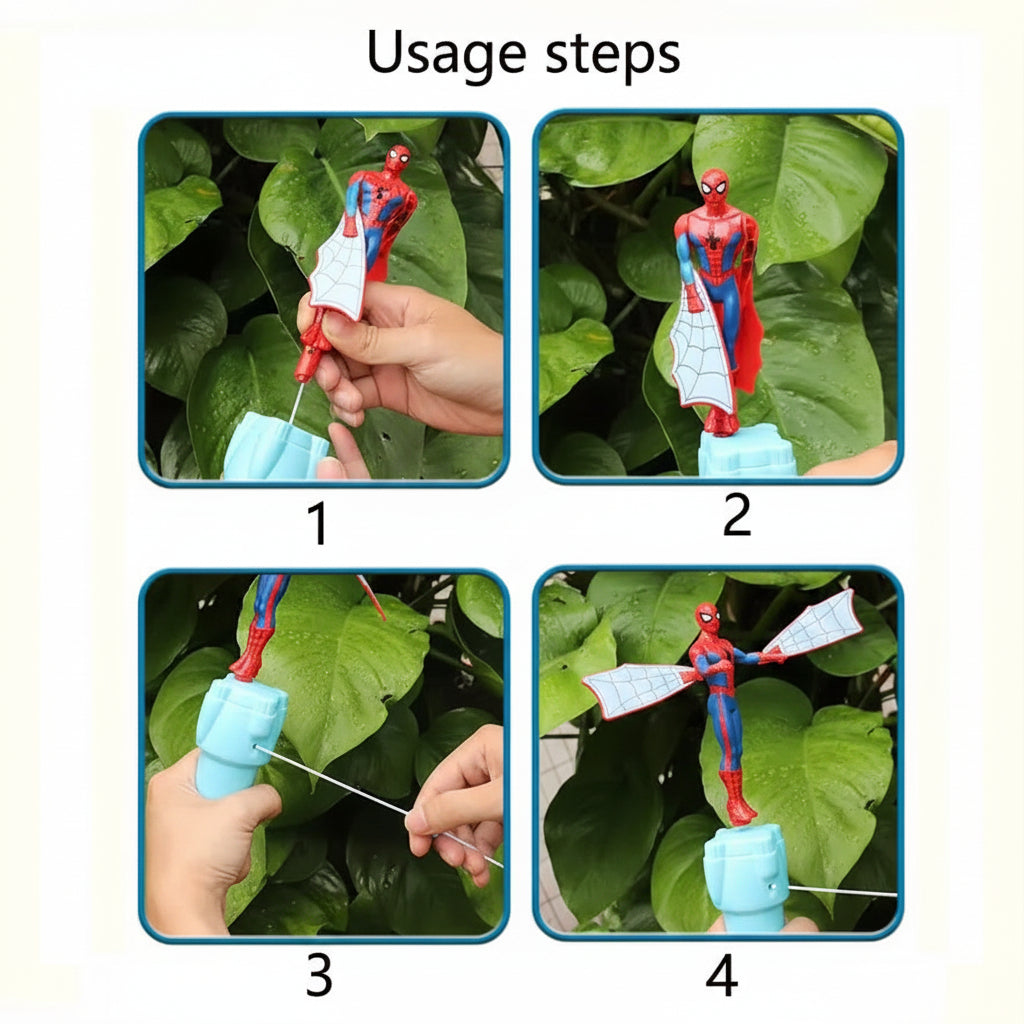Flying Spiderman Action Toy for Kids – Hand Press Launcher Toy