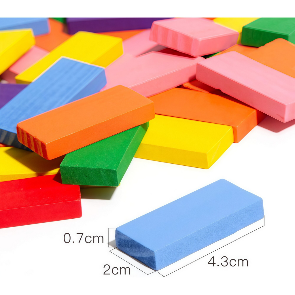 Rainbow Cascade Wooden Domino Bricks Set