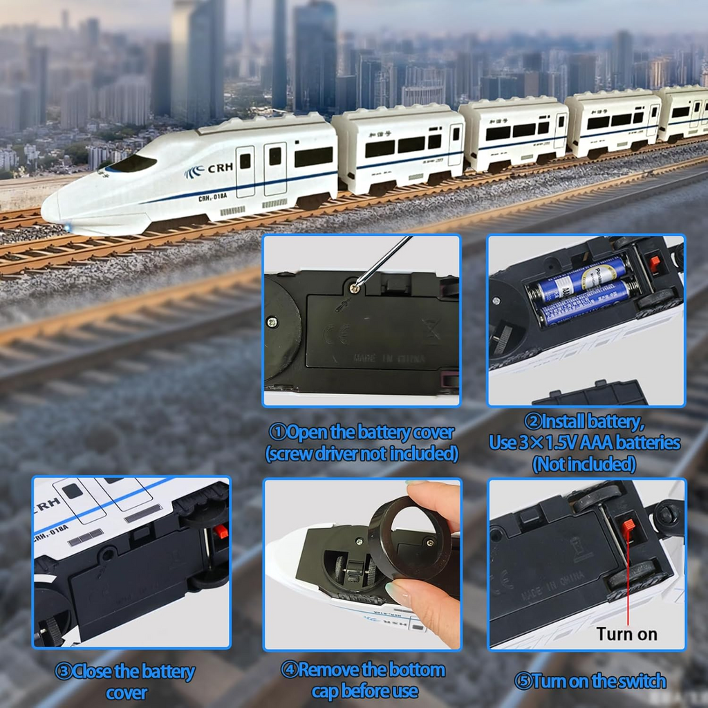 Electric RC Train Toy for Kids  – Remote Control Train with Lights &amp; Sounds