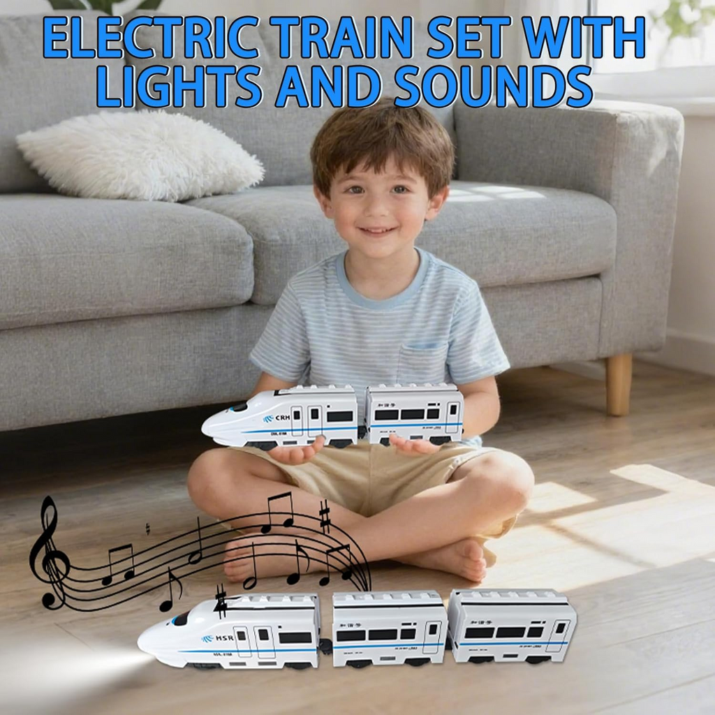 Electric RC Train Toy for Kids  – Remote Control Train with Lights &amp; Sounds