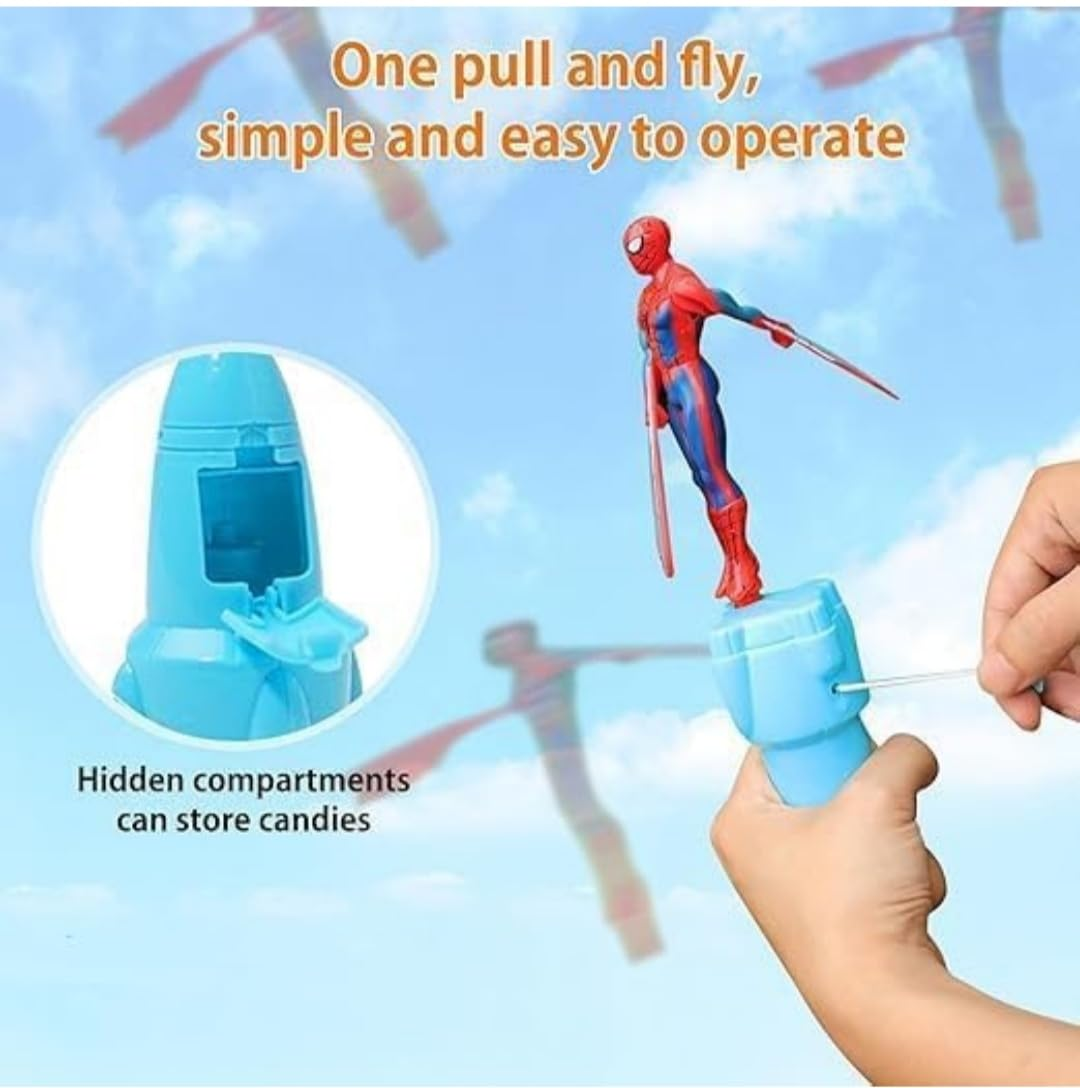 Flying Spiderman Action Toy for Kids – Hand Press Launcher Toy