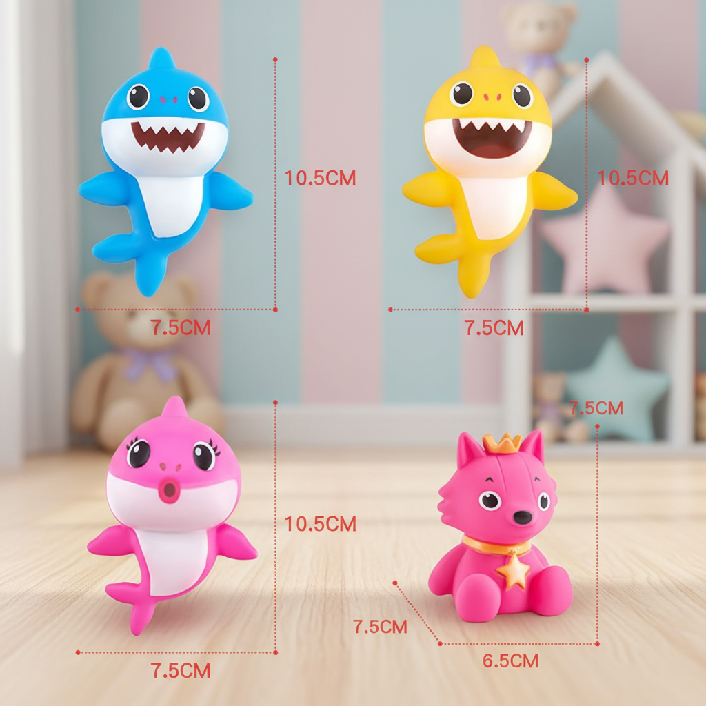 4 in 1 Baby Shark Bath Toys Set
