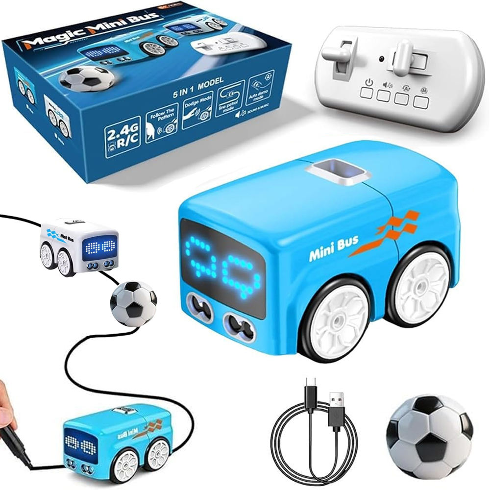 Magic Mini RC Induction Bus for Kids – Smart Hand Sensor &amp; Remote Control Toy Bus