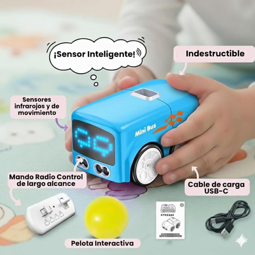 Magic Mini RC Induction Bus for Kids – Smart Hand Sensor &amp; Remote Control Toy Bus