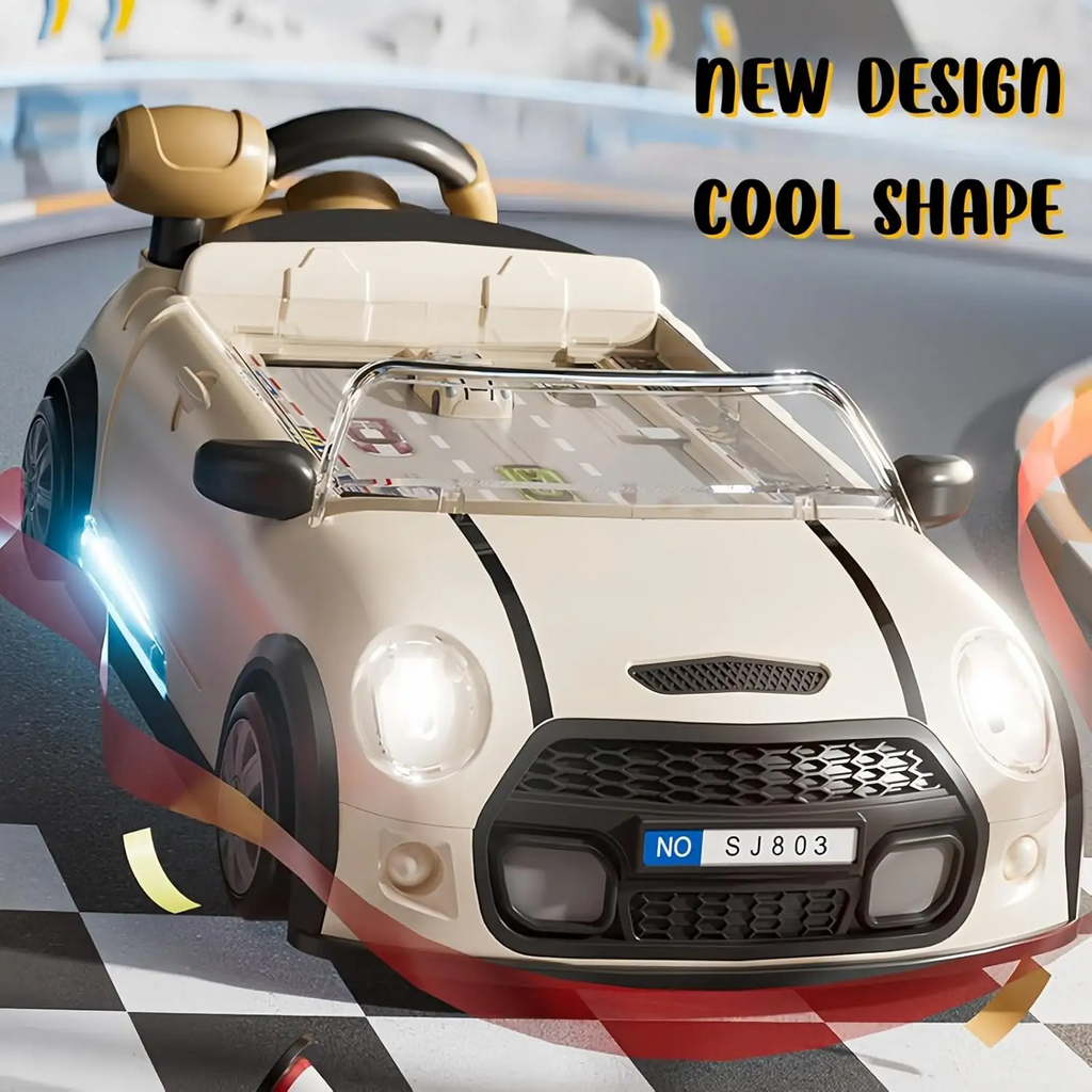 Kids Racing Car Adventure Game Steering Wheel Toy with Lights & Driving Simulator
