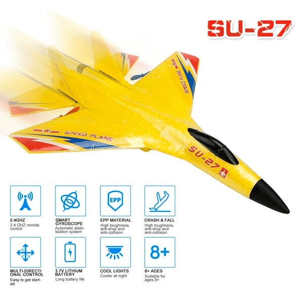 Remote Control Flying Foam Airplane-Lightweight RC Glider for Kids