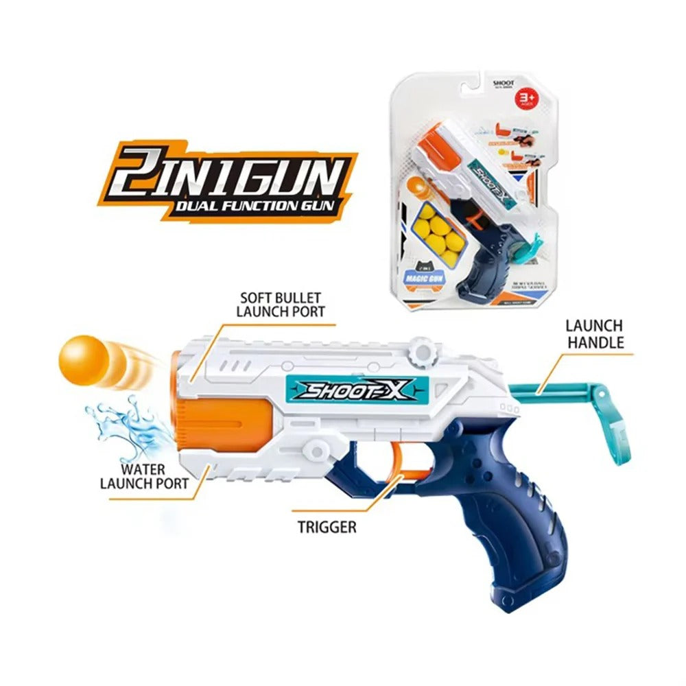 🔫💦 Magic 2-in-1 Shooting & Water Gun – Soft Ball Blaster & Water Shooter Toy for Kids
