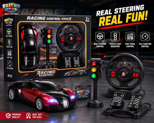RC Racing Car 1:16 with Steering Wheel & Accelerator Pedal Set – Remote Control Driving Experience