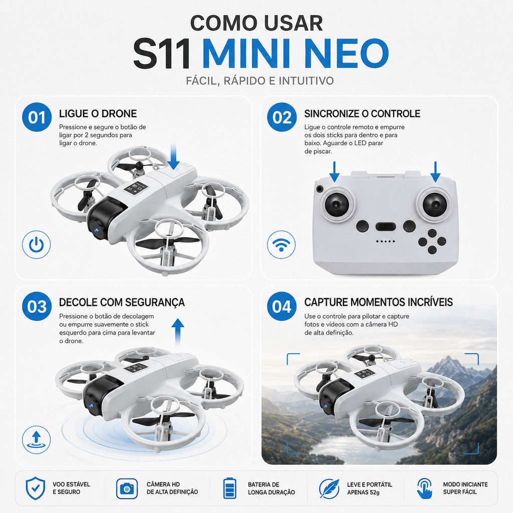 S11 Mini Neo HD Dual Camera WiFi FPV Mini RC Quadcopter Drone